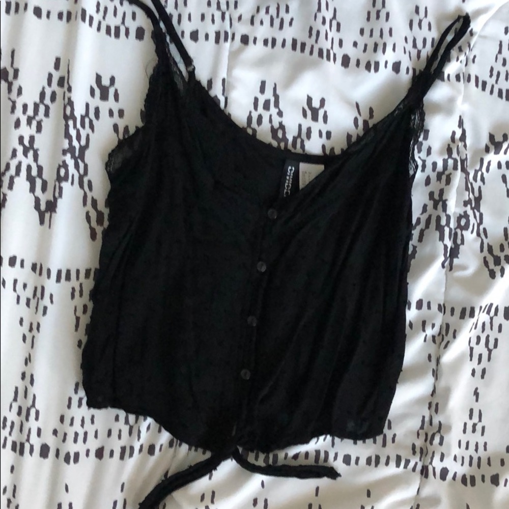 front-tie button up tank top